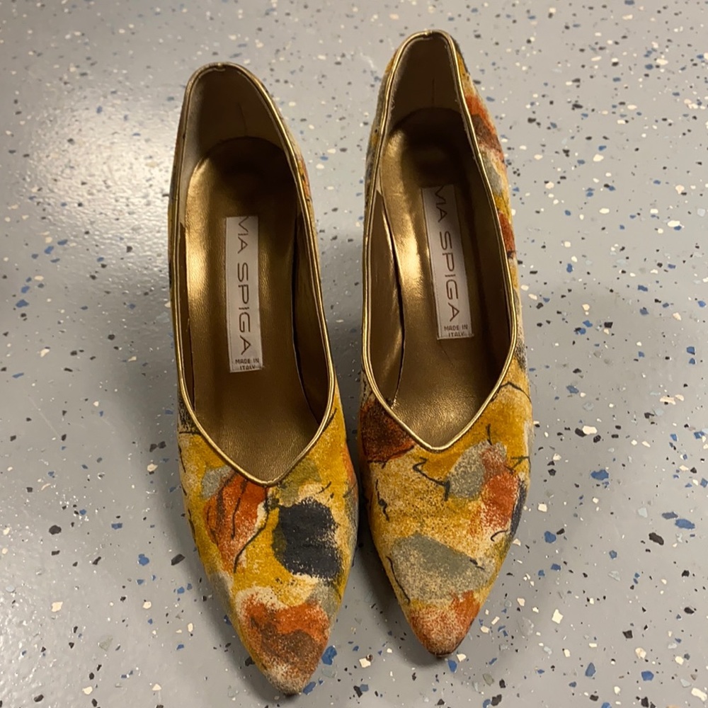 Via Spiga Italian printed suede high heels